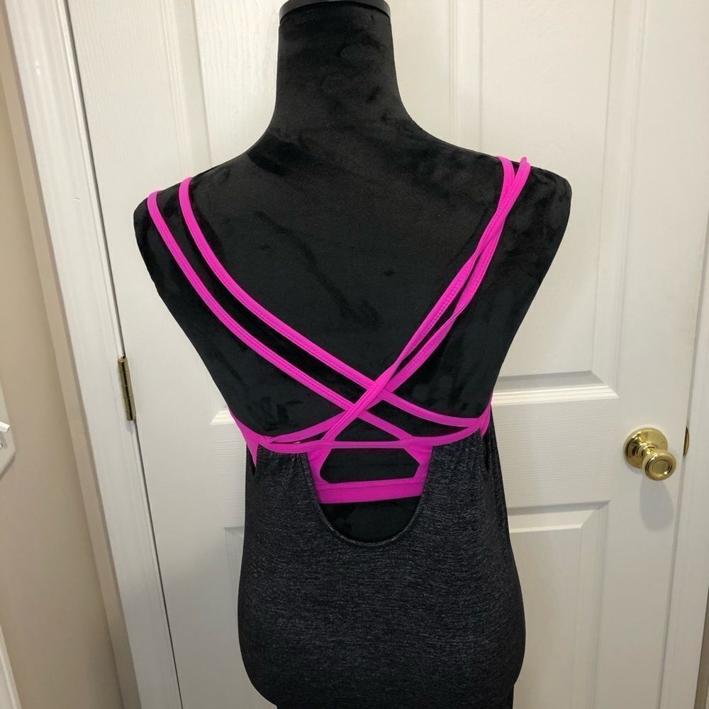 Athleta Hidden Agenda grey dress with pink bra top - Picture 8 of 9